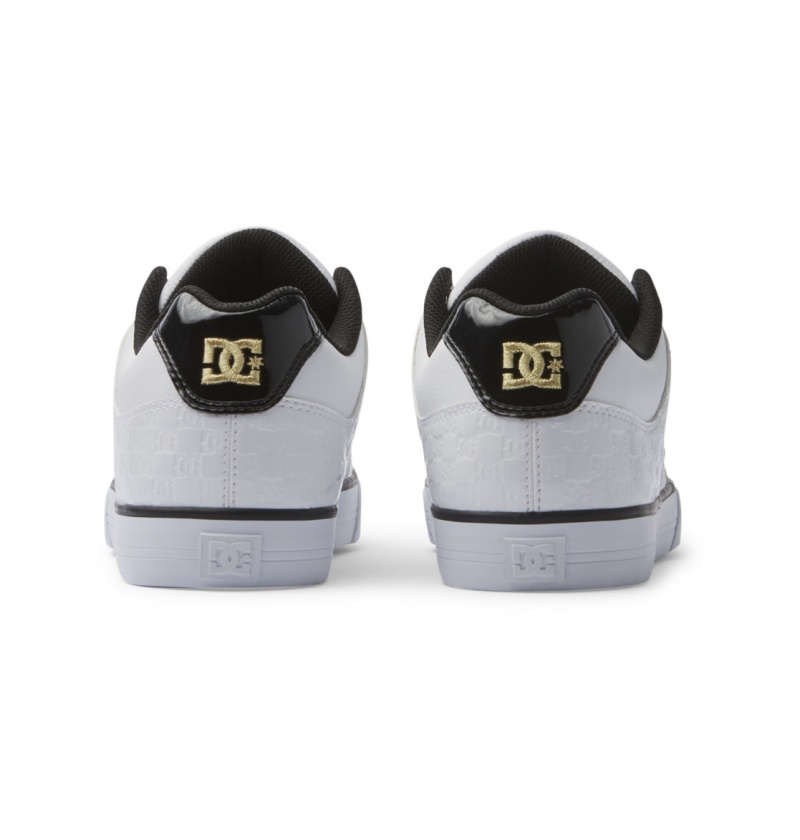 White / Silver Sparkle DC Shoes Pure Se Sn - Shoes | AQN-084239